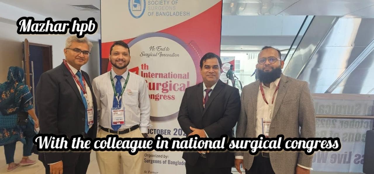 With surgical colleagues at international congress